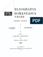 Bibliografia Româneasca Veche 1508-1830 - Tomul IV-Adaogiri Si Îndreptari - Bianu, Ioan&Simonescu, Dan