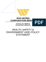 WASEONG-Health, Safety, Environment (HSE) Policy Statement
