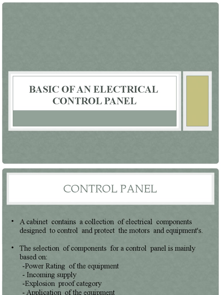 Basic of An Electrical Control Panel PDF Switch Fuse (Electrical)