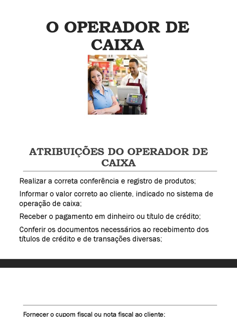 Revisão Operador de caixa | PDF | Cheque (banco) | Proteção ao consumidor