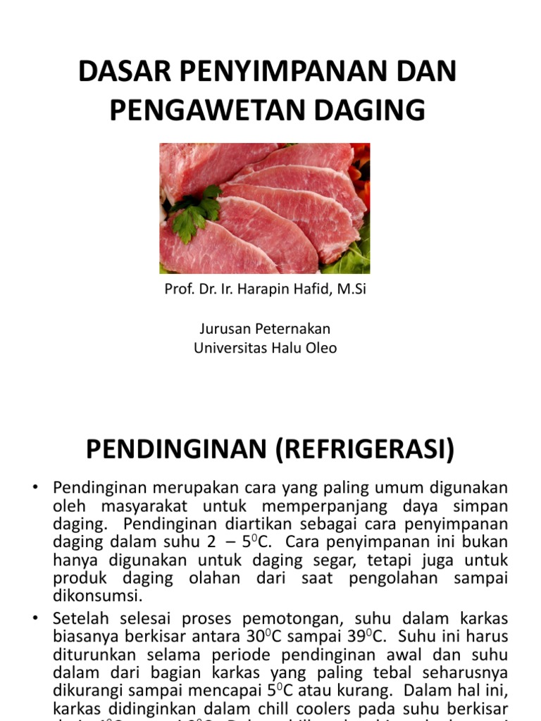Cara Penyimpanan dan Pengawetan Daging | PDF | Memasak, Makanan ...