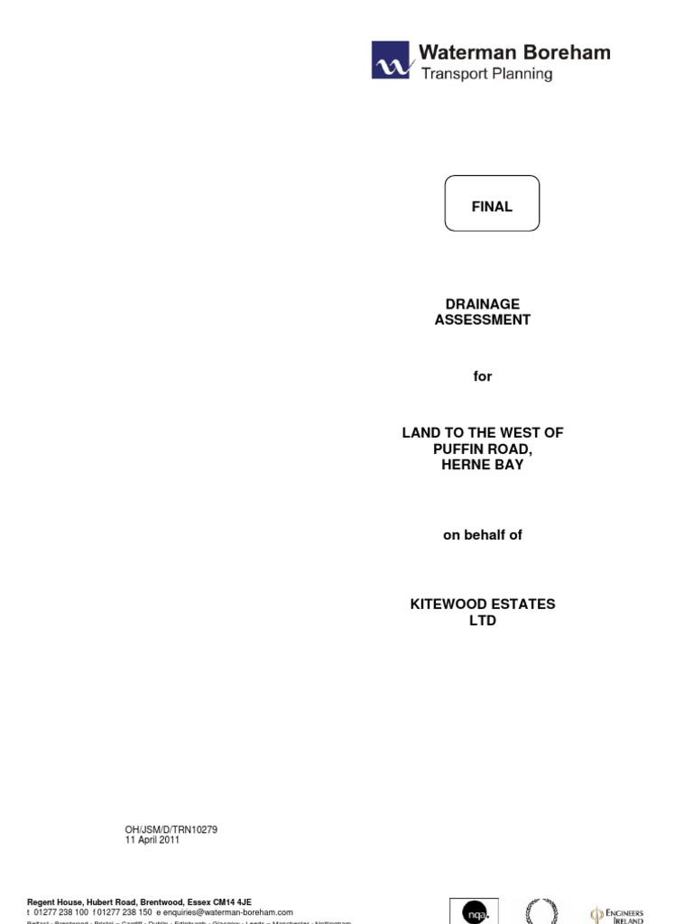 Drainage Statement Sanitary Sewer Surface Runoff