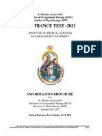 Entrance Test - 2021: Information Brochure