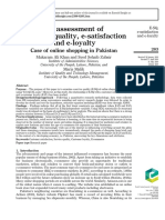 An Assessment of E-Service Quality, E-Satisfaction and E-Loyalty