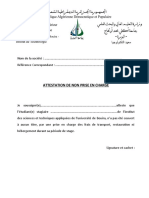 Attestation de Non Prise en Charge