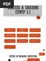 Discuss and Sharing CSWIP 3.1 (Duties and Terminology