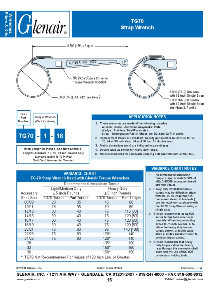 TG 70 | PDF | Inch | Torque