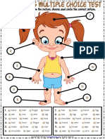 Body Parts Vocabulary Esl Multiple Choice Test For Kids