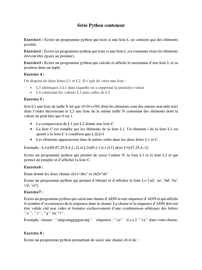 Vérification de listes en Python | PDF | Python (Langage de programmation)