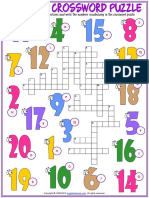 Numbers Vocabulary Esl Crossword Puzzle Worksheet For Kids
