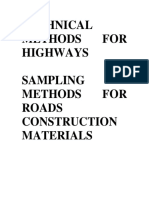 Tmh Sampling Methods for Roads Construction Materials