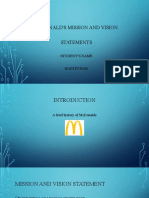 Mcdonalds Vision and Mission Statement