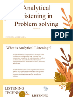 Analytical Listening in Problem Solving