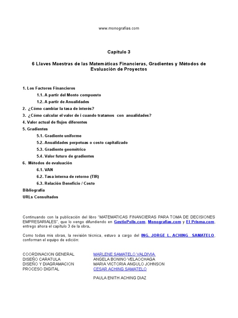 6 Llaves de Matemáticas Financieras | PDF | Interés | Finanzas Matemáticas