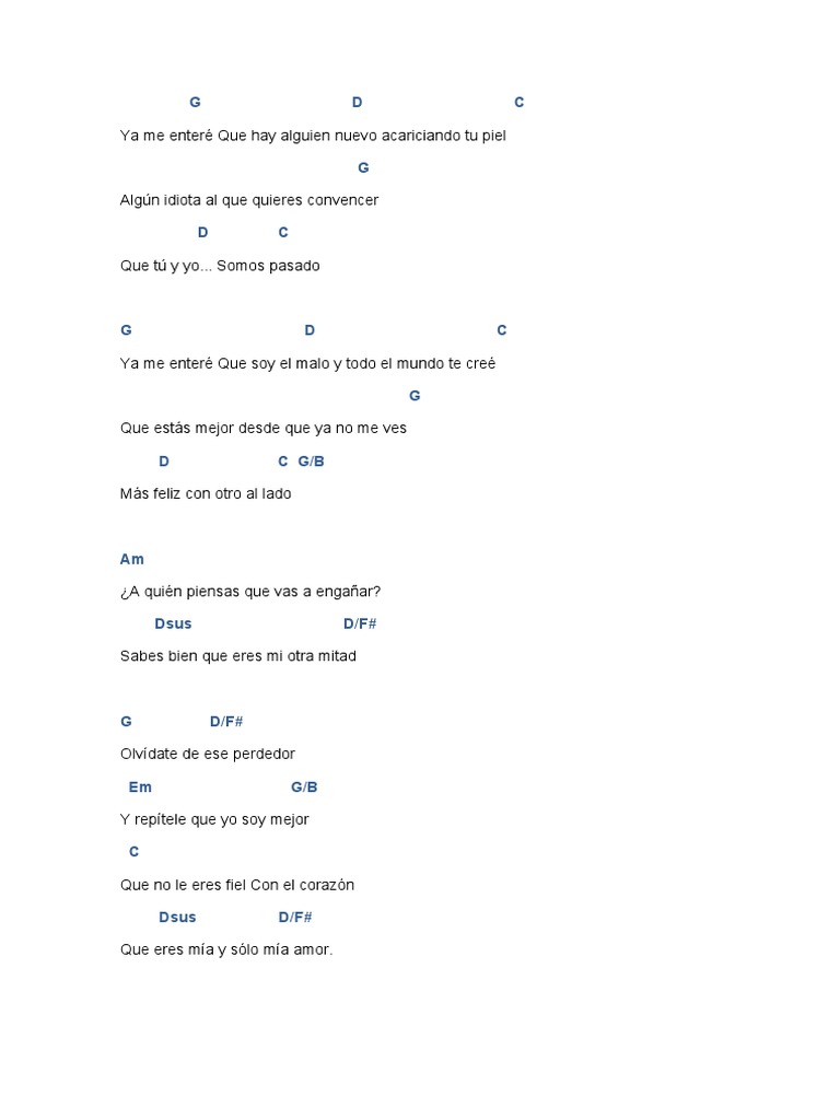 Ya Me Entere Acordes PDF