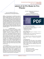 Design and Analysis of Air Pre Heater in Two Wheeler