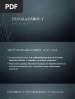 Introduction in Progromming