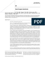 Etiologies of Failed Back Surgery Syndro