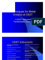 Techniques For Metal: Analysis at CEST