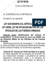 Ley Nº30136 Modifica Art 45 de La Ley Sit Militar Ofls