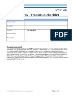 ISO 9001:2015 - Transition Checklist: General Information