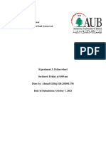 AUB Mechanical Engineering Lab Experiment on Pelton Wheel