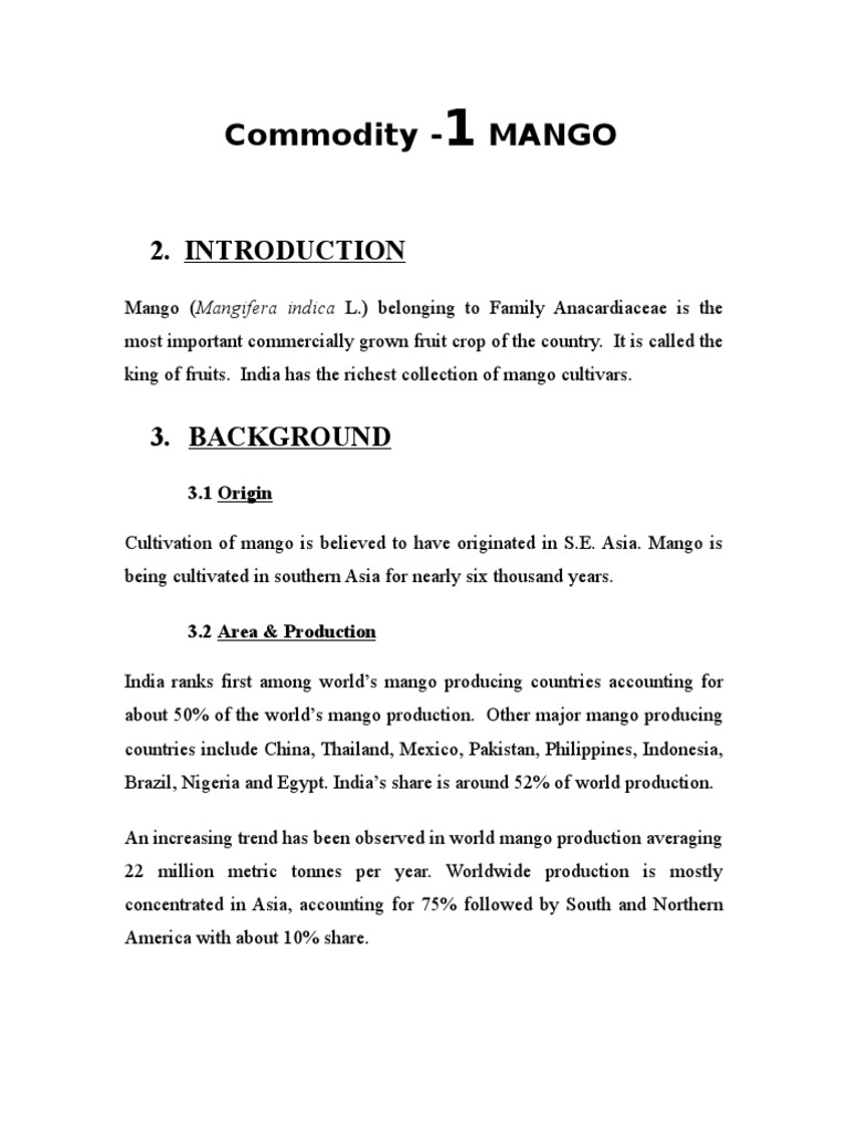 Mango Cultivation and Market Insights | PDF | Mango | Depreciation