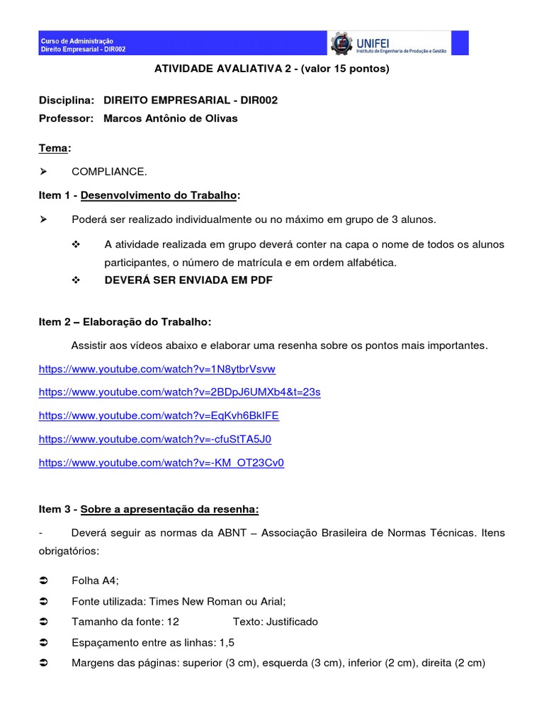 Atividade Avaliativa 2 | PDF | Carreira e Crescimento