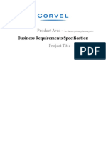 Business Requirements Specification: Product Area