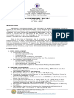 Accomplishment Report: Grade IV - Rizal SY 2020 - 2021