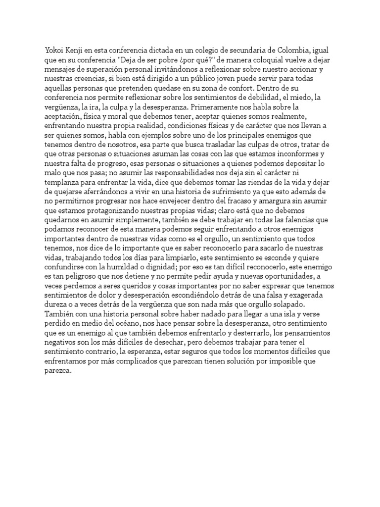 Superación Personal con Yokoi Kenji | PDF | Vergüenza | Orgullo