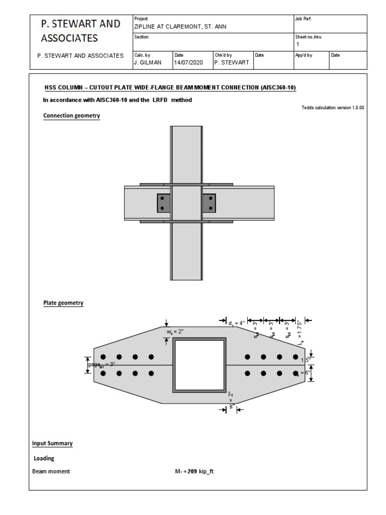 Hss-Wide Flange External Diaphragm Connection | PDF | Strength Of ...