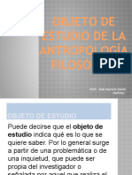 Objeto de Estudio de La Antropología Filosófica