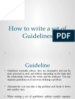 How To Write A Set of Guidelines