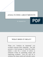 Analyzing Arguments: Dr. Sunarsih, M.A