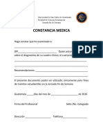 Formato de Constancia Medica