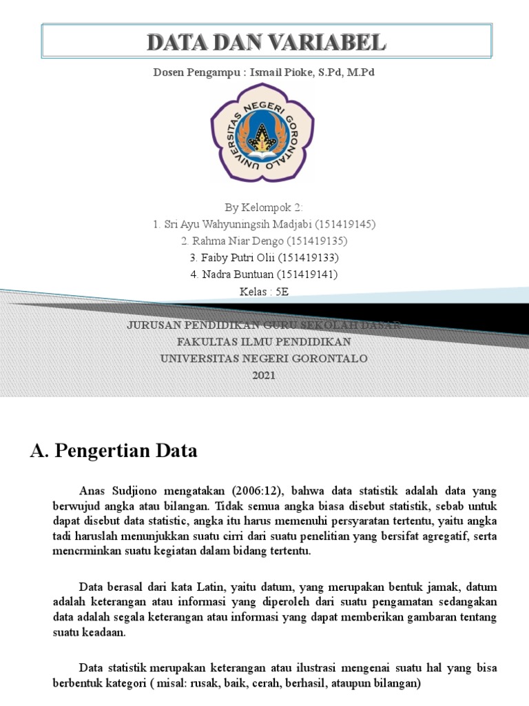 Pengertian Data dan Variabel Statistik | PDF