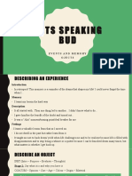 (BUD) Speaking Events, Memory, Objects (Part 2)