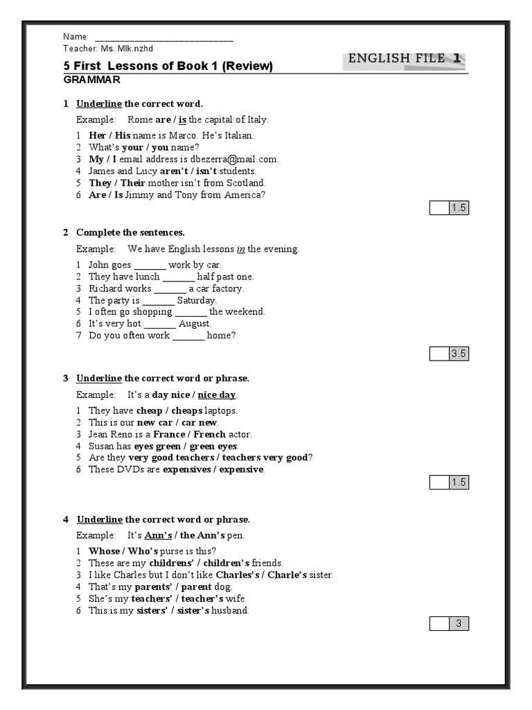 ピンズラー 英語 American English I 〜 V （1〜5） American English File 1 Review Exercises | PDF | Linguistics