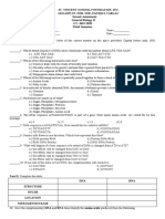 St. Vincent School Foundation Biology Exam