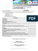 SHS Homeroom Guidance Class Learner's Development Assessment