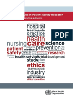 2013 WHO Ethical Issues in Patient Safety Research