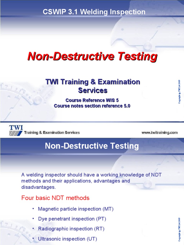 5.0 Non Destructive Testing | PDF | Nondestructive Testing | Radiography