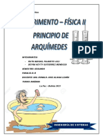 Experimento - Física II - Principio de Arquímedes