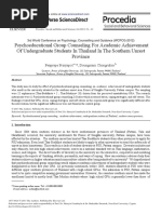 Psychoeducational Group Counseling For Academic Achievement of Undergraduate Students in Thailand in The Southern Unrest Province