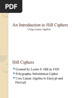 An Introduction To Hill Ciphers: Using Linear Algebra