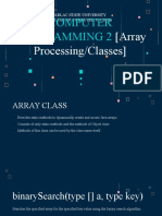 Computer Programming 2: (Array Processing/Classes)