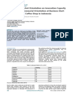 The Effect of Market Orientation On Innovation Capacity Through Entrepreneurial Orientation at Business Start-Up Coffee Shop in Indonesia