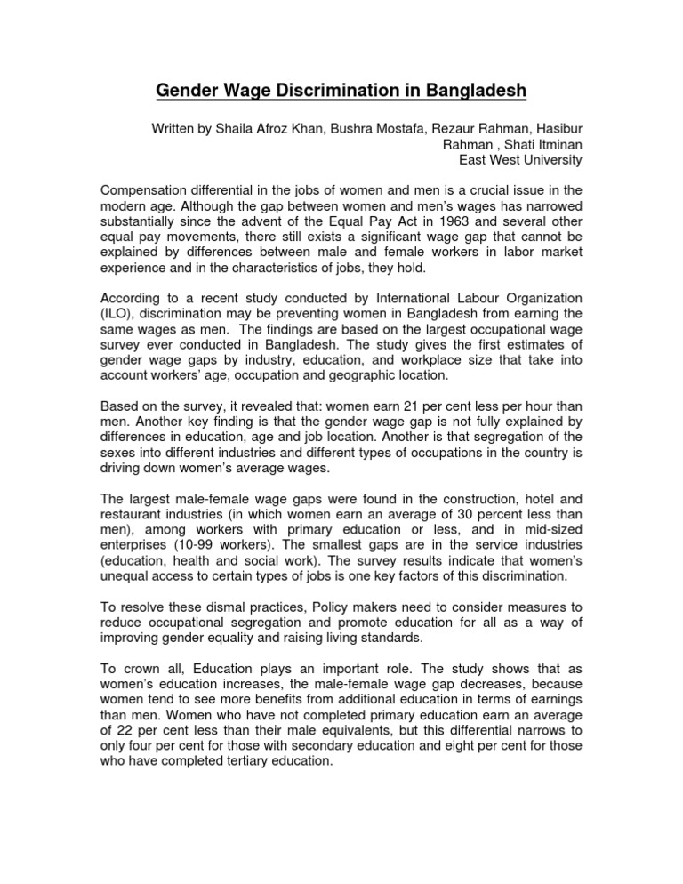 Gender Wage Gaps | PDF | Gender Pay Gap | Employment Discrimination