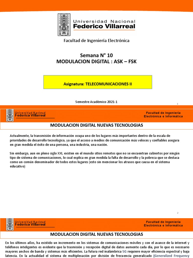 Modulación Digital: ASK y FSK | PDF | Modulación de frecuencia | Modulación